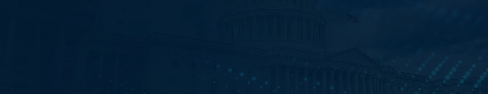 Dark abstract background with a grid of glowing blue dots, creating a digital wave pattern.