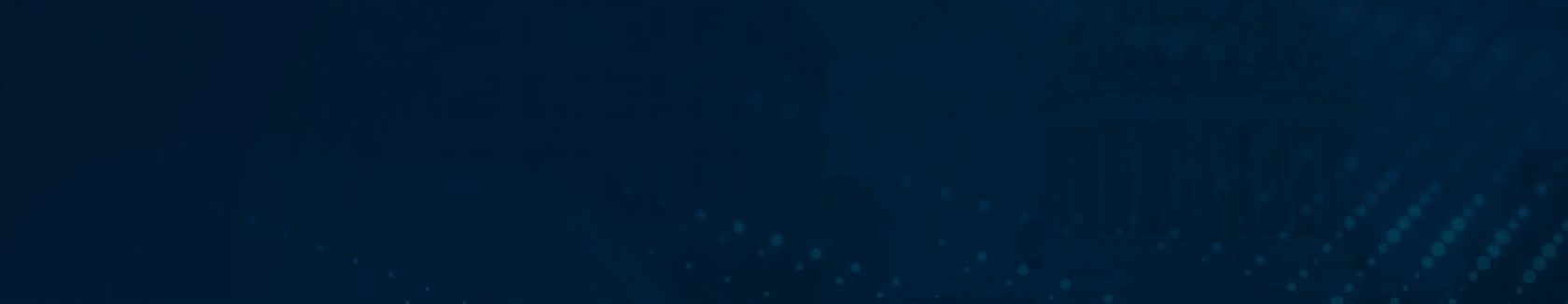 Dark abstract background with a grid of glowing blue dots, creating a digital wave pattern.